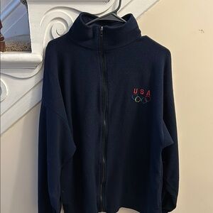 Vintage navy USA Olympic zip up fleece jacket size XL